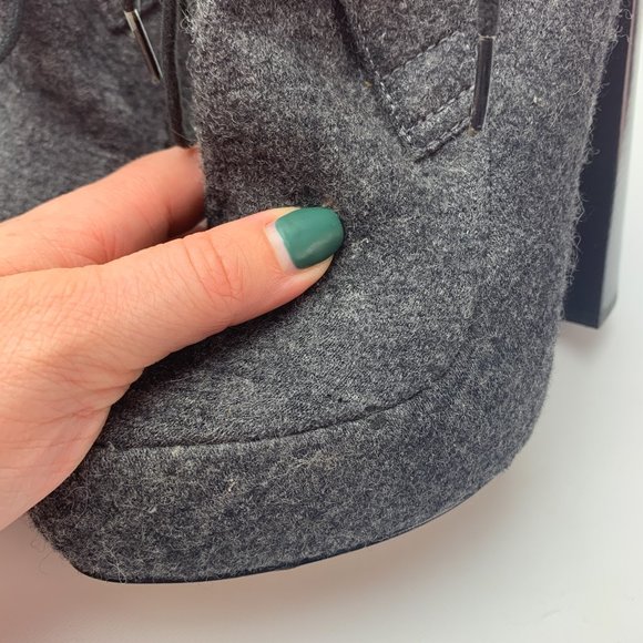 Alexander Wang "Constance" charcoal gray wool platform heel boot 36 - Picture 3 of 8